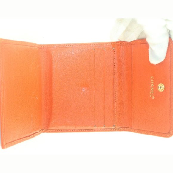 Chanel Orange CC Compact Trifold Wallet 2CC712K - Picture 10 of 12